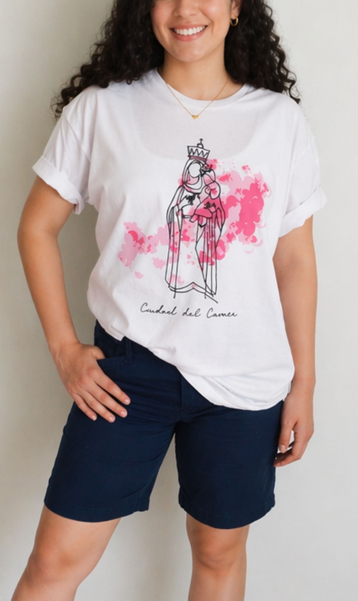 Playera Virgen del Carmen line art